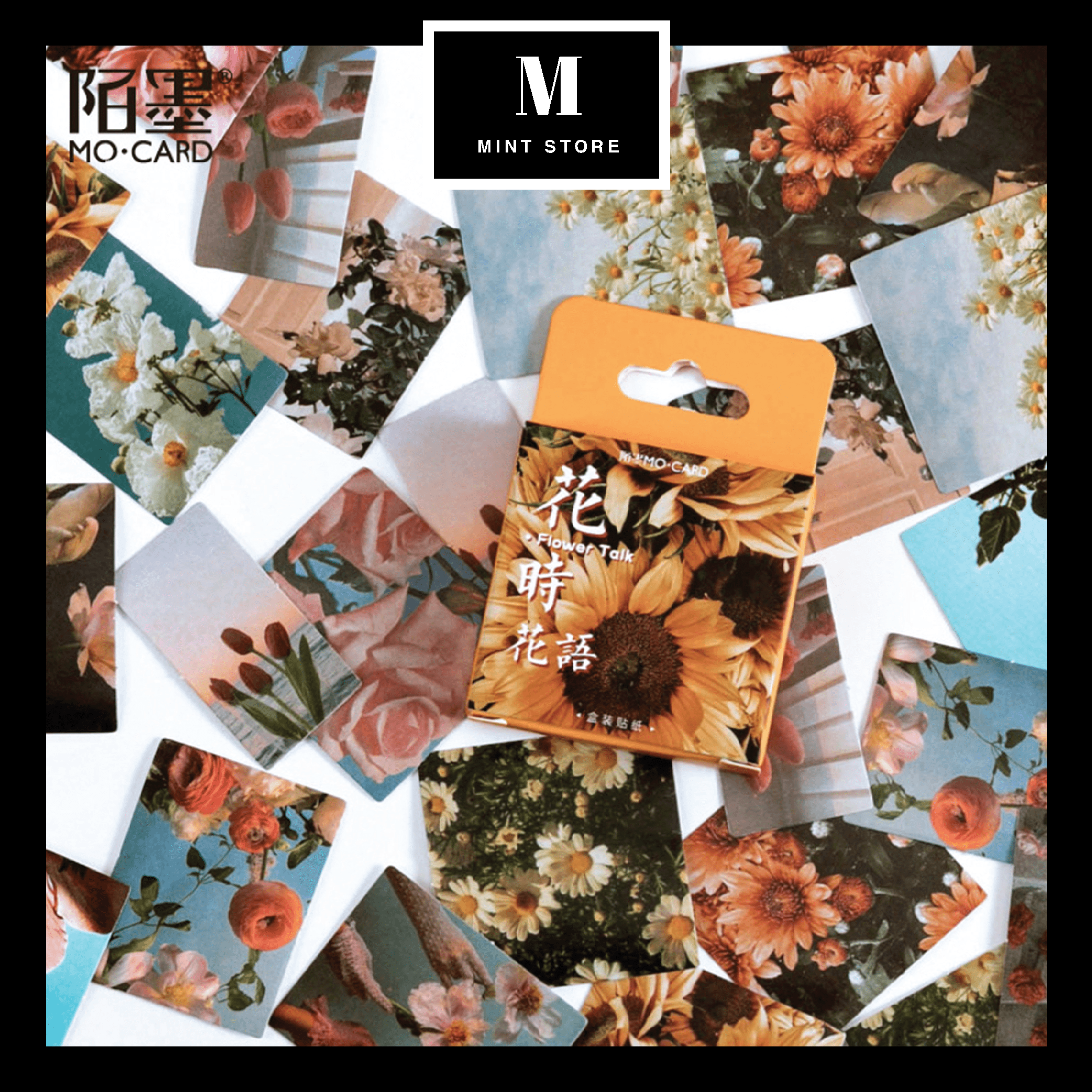 Hộp 46 sticker dán trang trí sổ tay Bullet Journal DIY hình hoa lá phong cách Vintage - MINT STORE