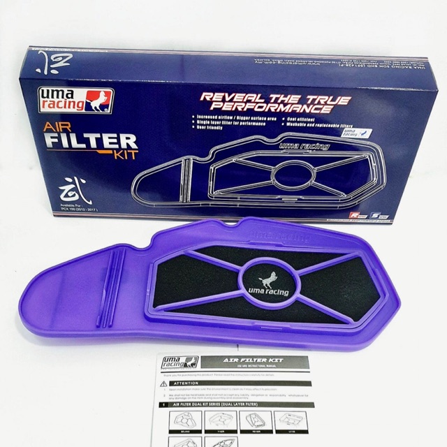 lọc gió UMA cho xe VARIO, CLICK, ARI BLADE.. mặt dưới thép không rỉ  (E'X shop )