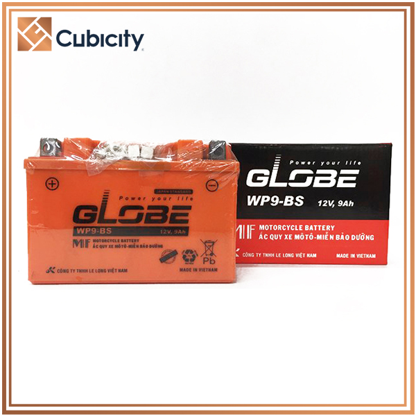 Bình ắc quy khô xe máy honda GLOBE WP9-BS 12V-9Ah xe máy honda