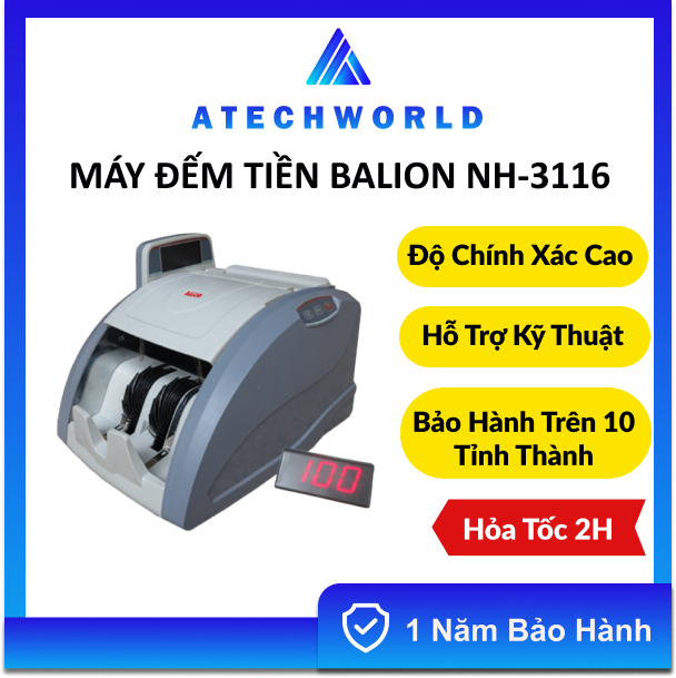 Máy đếm tiền phát hiện tiền giả đếm tốt balion nh 3116 - hàng chính hãng - bh 1 năm - có xuất vat