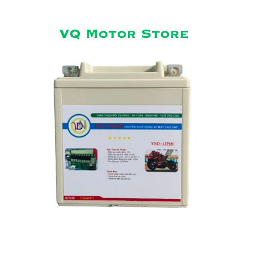 Ắc quy pin lithium vn-lfp6h, pin khởi động xe máy