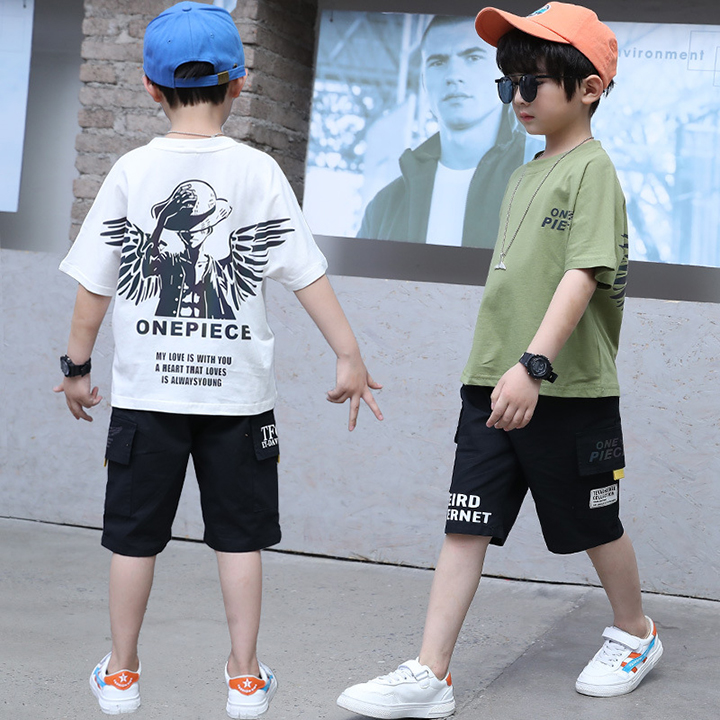 Quần Áo Trẻ Em, Bộ Quần Áo Piece Dễ Thương Cho Bé Trai 15-35Kg