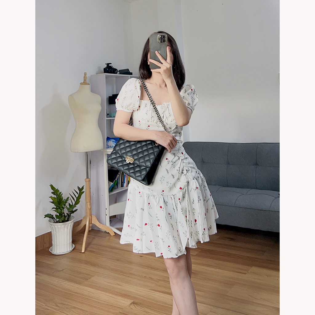 Váy hoa nhí dáng xoè tay phồng RD028