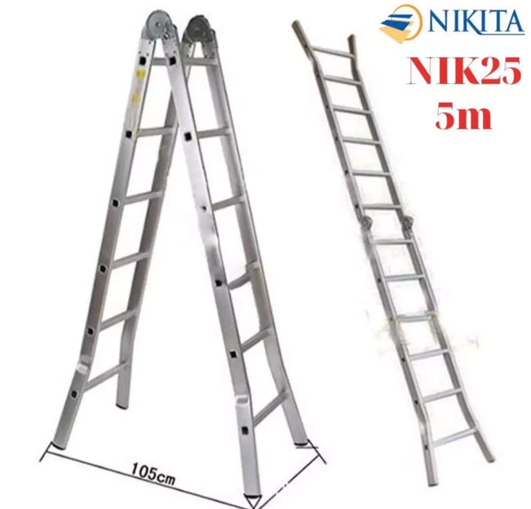 Thang nhôm gấp khóa sập tự động (chữ A:2,5m chữ I: 5m) Nikita Nhật Bản NIK-25