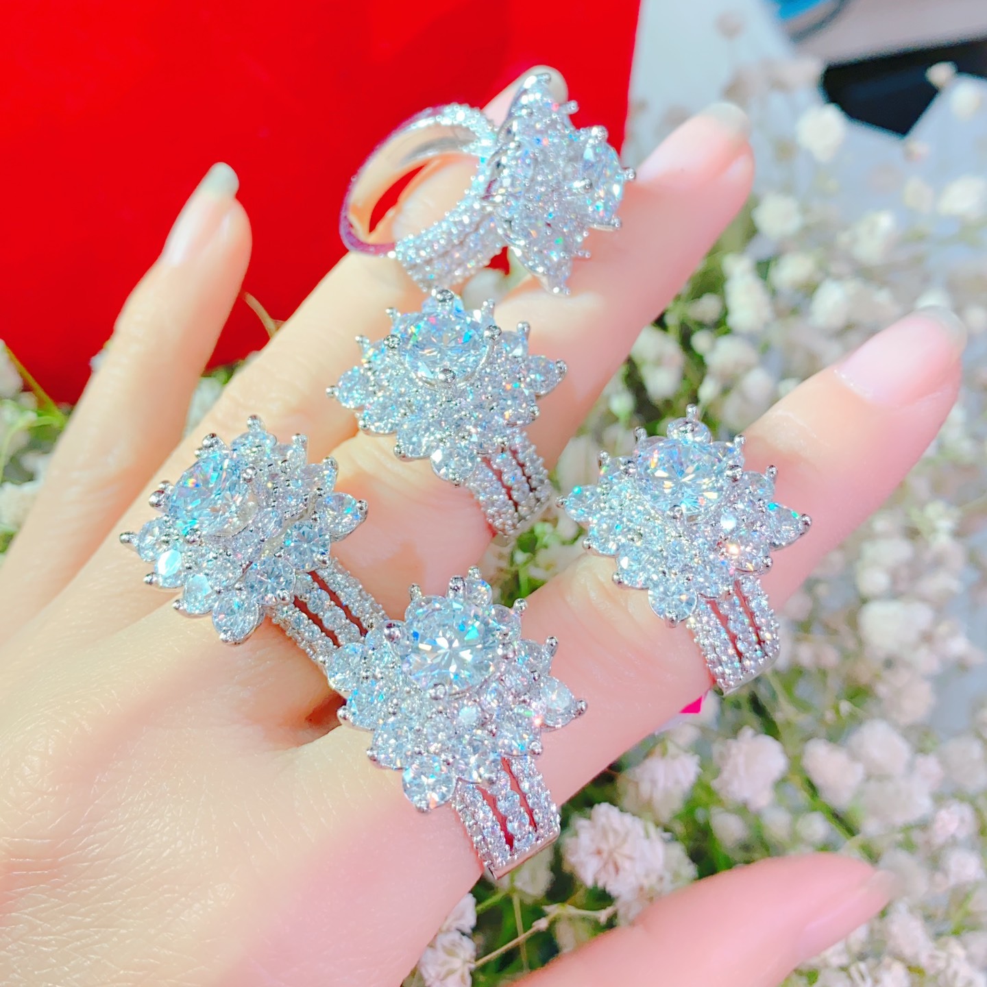 Nhẫn nữ đính đá vuông - N101104 JURI SHOP - Không đen không dị ứng - Có đủ size cam kết đổi trả nếu không vừa