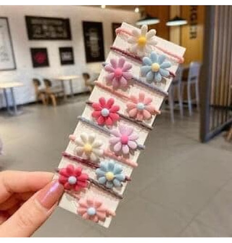 Dây buộc tóc cho bé gái set 10 chi tiết hoạt hình dễ thương
