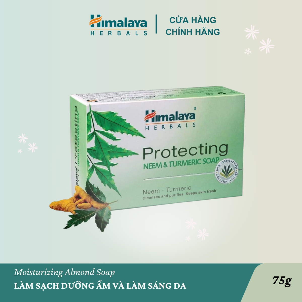 [HÀNG CHÍNH HÃNG]Xà Phòng Neem Nghệ Tây Himalaya Giúp Kháng Viêm, Diệt Khuẩn Dùng Cho Toàn Thân Hoặc Rửa Tay