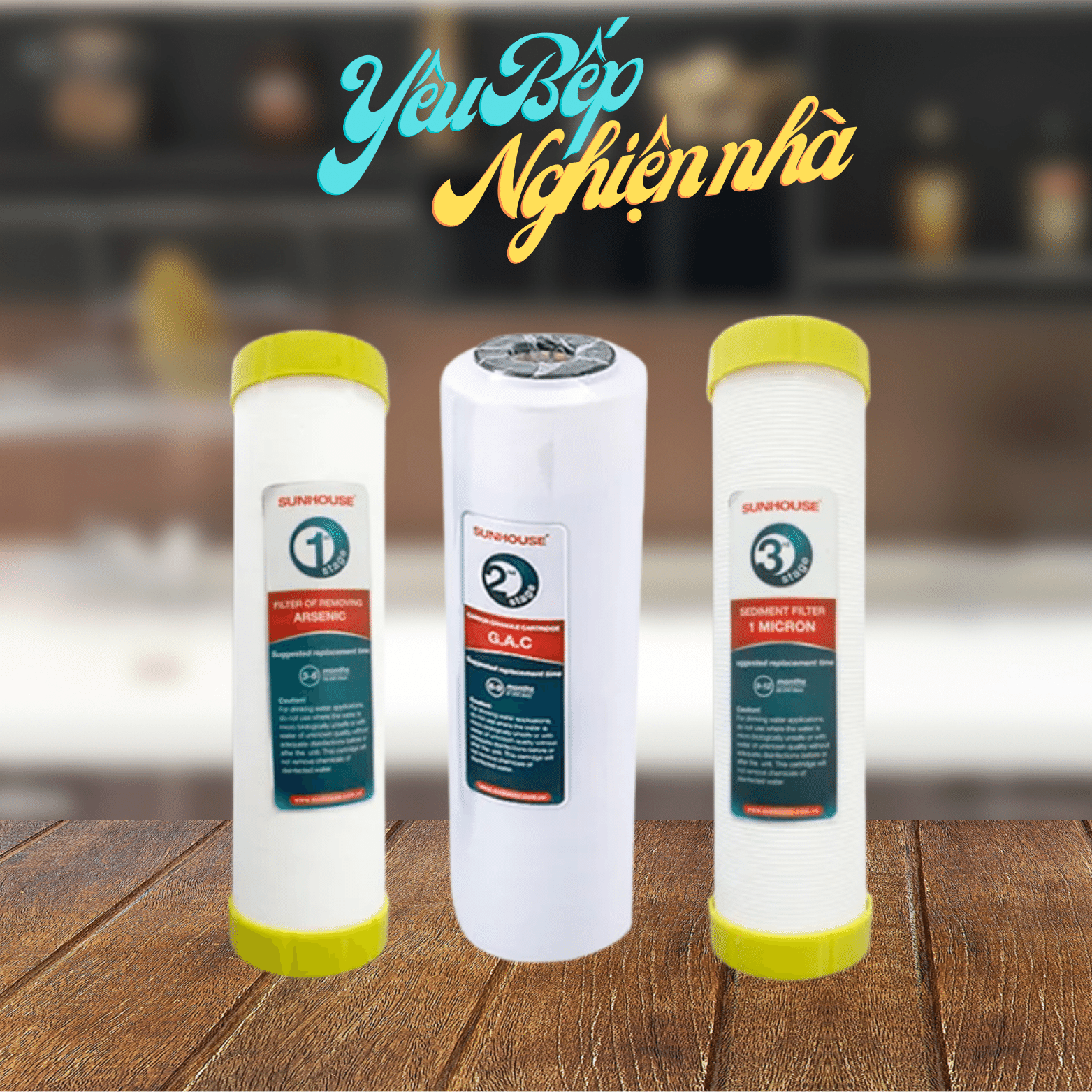 Bộ 3 lõi lọc nước số 1,2,3 sunhouse shrll1;shrll2; shrll3 chính hãng yêu bếp nghiện nhà vnm