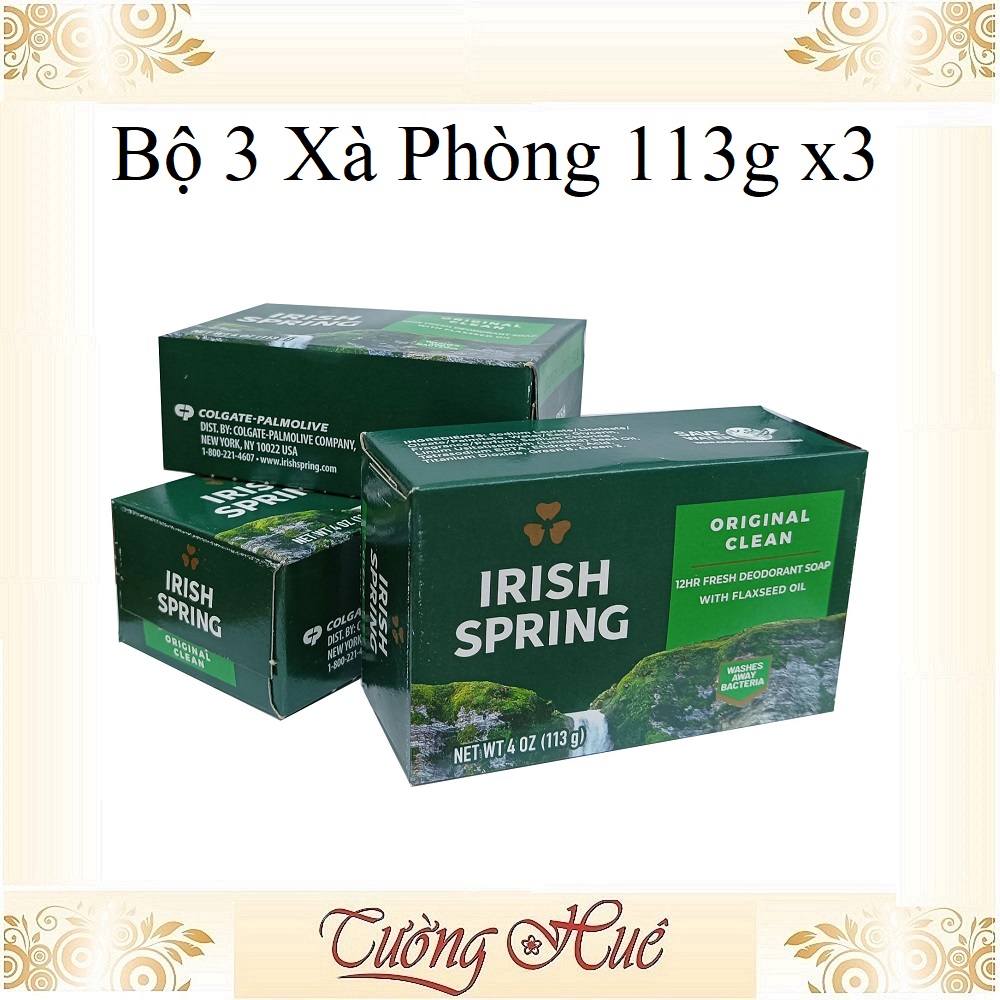 Bộ 3 bánh xà phòng irish spring - 113g x3