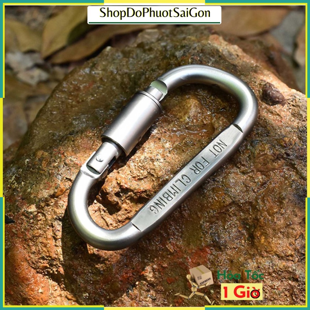 Móc khóa nhôm 8CM, treo đồ, Siêu Cứng - Treo balo đi phượt đi du lịch