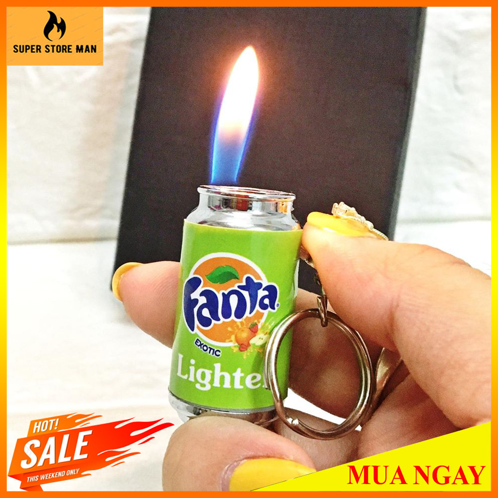 [HCM][HOT] Bật Lửa Hộp Quẹt - Móc Khóa Mini Hình Lon Nước – Bật Lửa Hộp Hộp Quẹt Sài-Gas- Độc Đáo – Móc Khóa Nhỏ Gọn Tiện Lợi #Fanta