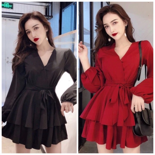 Jum tay dài 2 tầng 2 màu