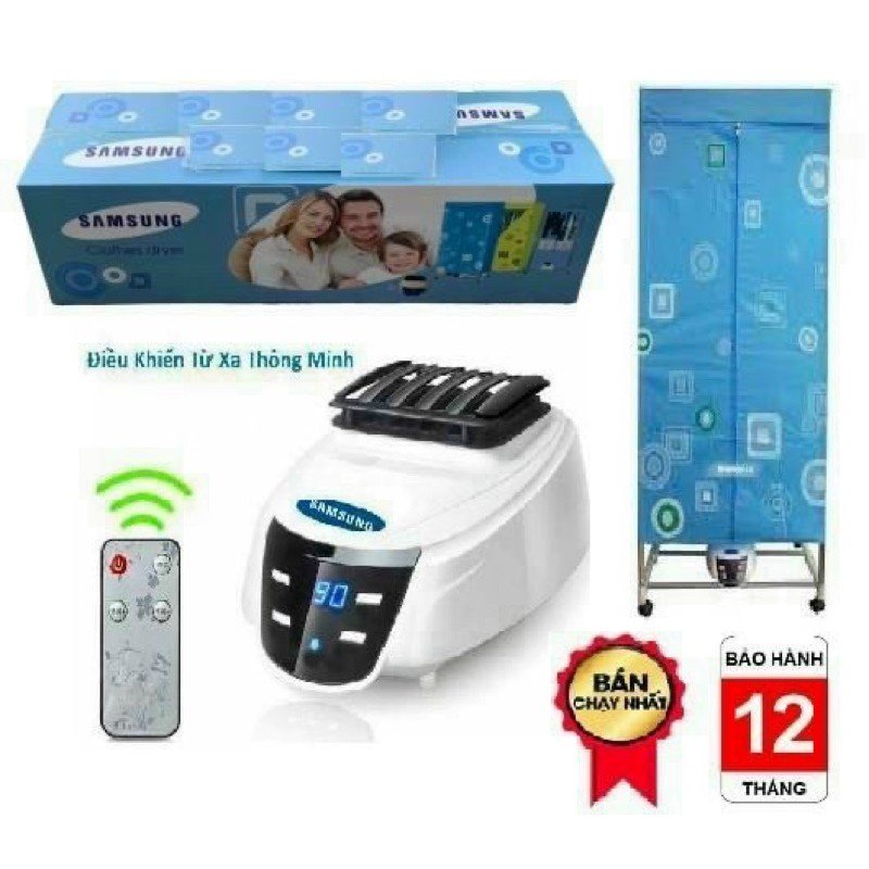 Tủ sấy quần áo samsung có điều khiển từ xa, máy sấy quần áo samsung diệt khuẩn cao cấp chính hãng || loại đủ ||