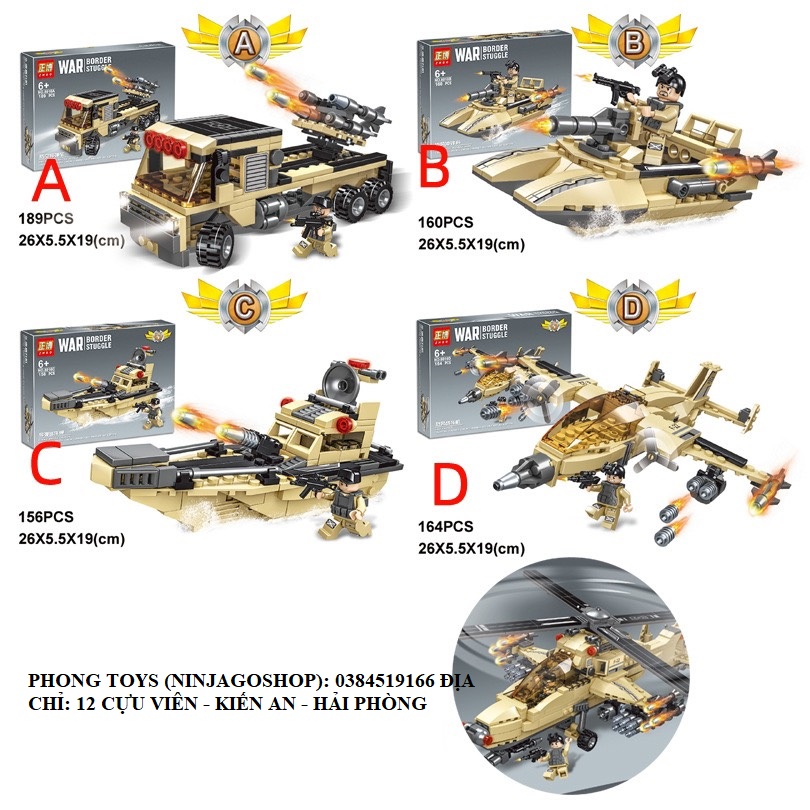 Lắp ráp xếp hình lego army zhbo 8016 war : tàu thủy xe jeep máy bay quân sự quân đội bọc t