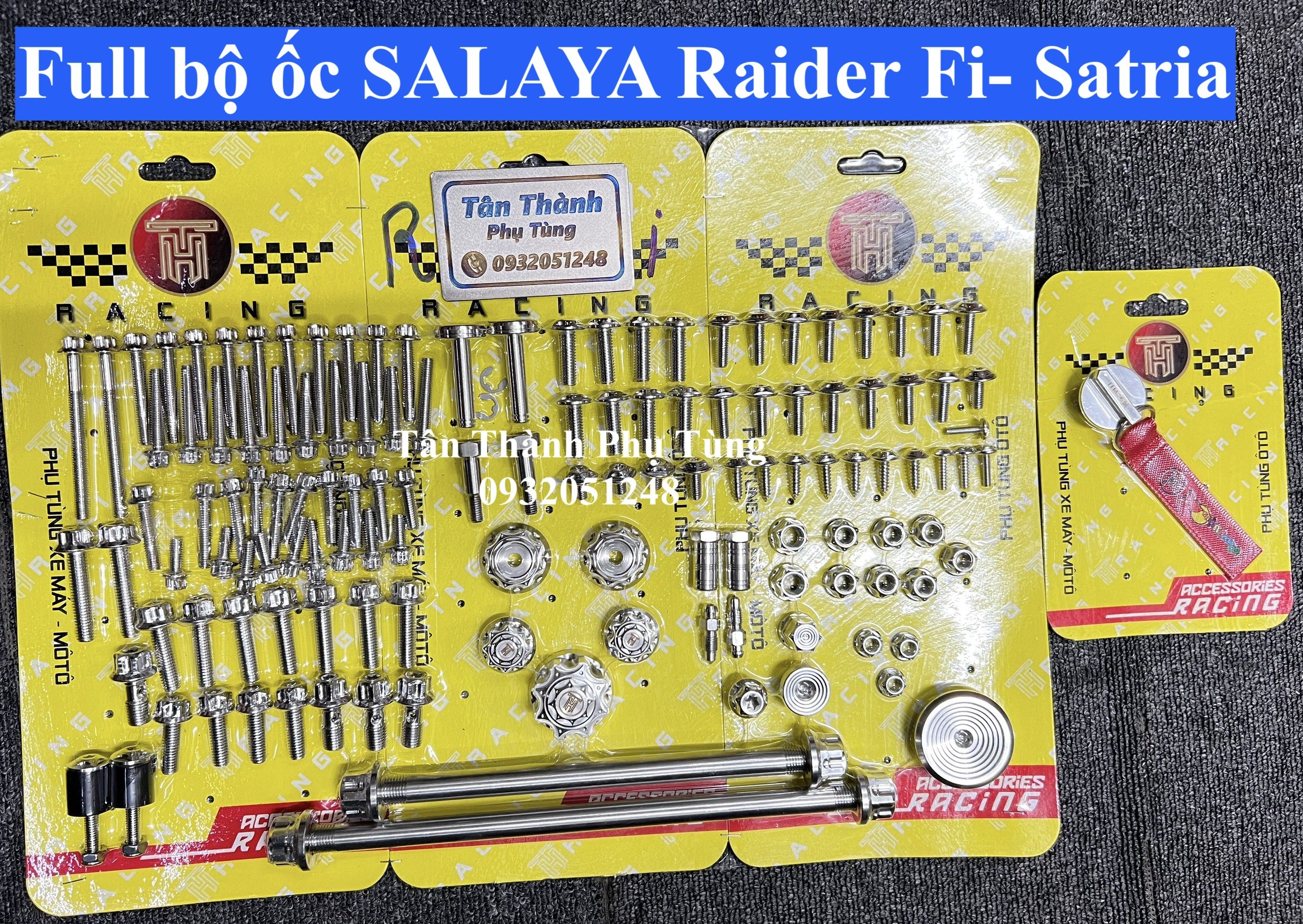 Combo Full bộ ốc SALAYA Raider Fi, Satria : Ốc áo, cốt, dàn chân, tán,ốc lốc máy, ốc nhớt,...