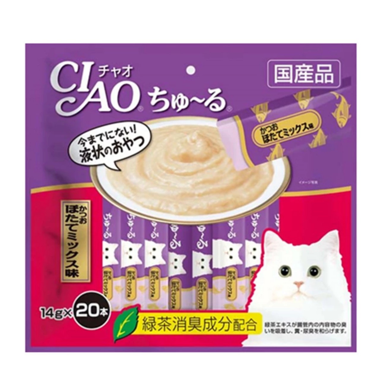 Gói 20 thanh súp thưởng thưởng ciao cho mèo đủ vị