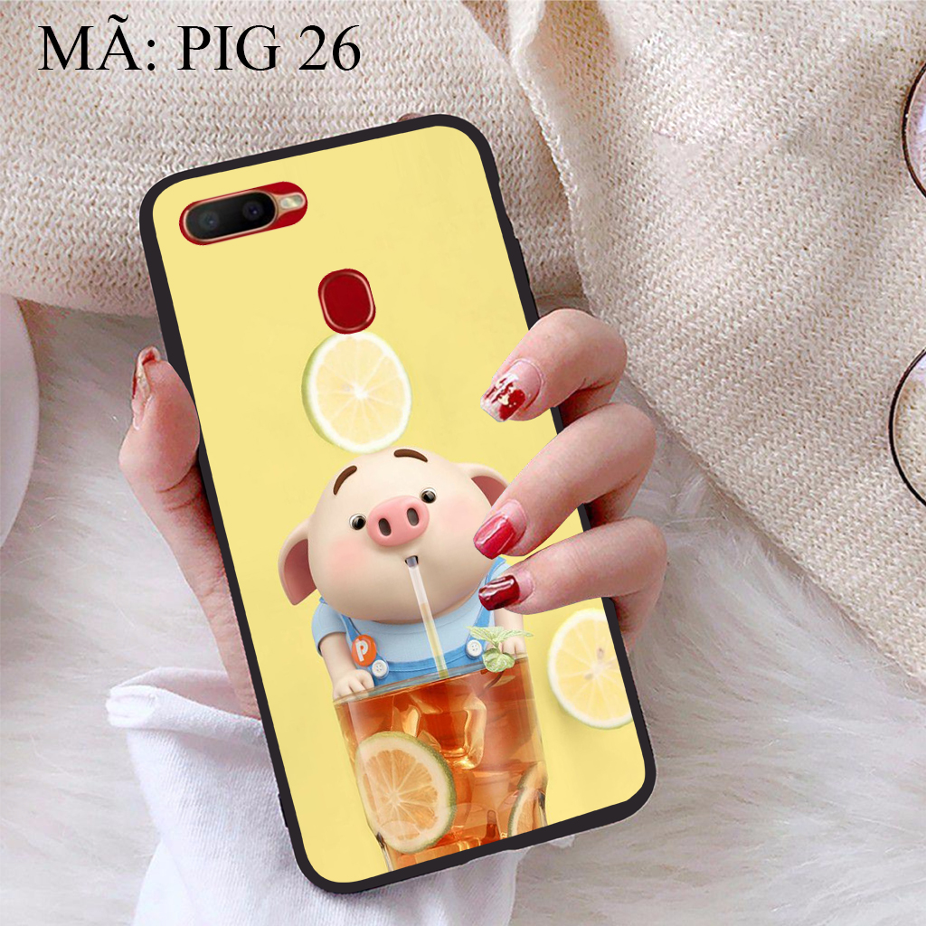 [HCM]Ốp lưng iCase dành cho Oppo A7 viền dẻo TPU BST Pig Cute