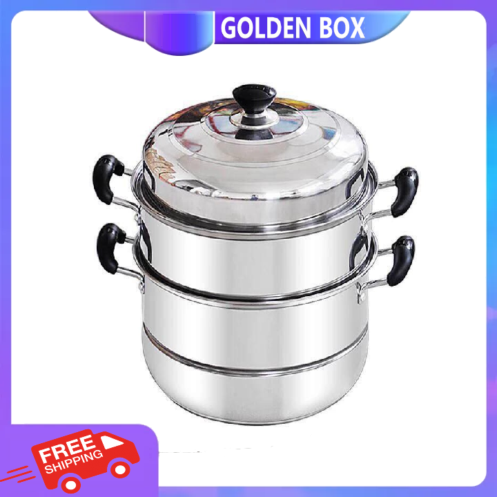 Nồi hấp inox 3 tầng-nồi hấp cỡ lớn-nồi inox
