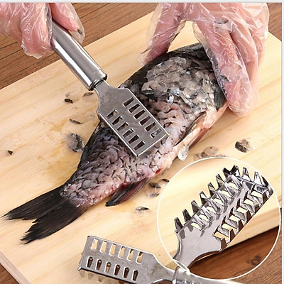 Dụng cụ lóc vảy cá - đánh vảy da cá bằng inox không gỉ bền chắc tiện lợi