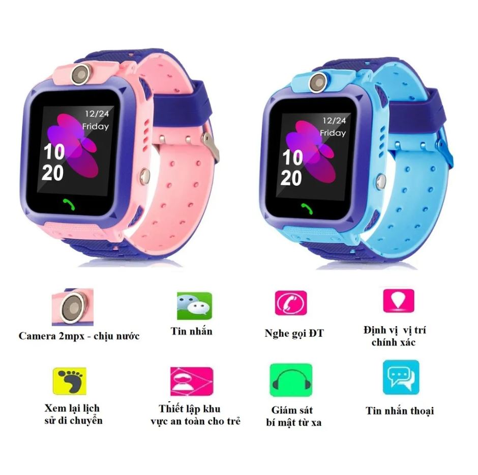 Đồng Hồ Định Vị Trẻ Em Viettel Q12 Đồng Hồ Thông Minh Định Vị Trẻ Em Lắp Sim Nghe Gọi Định Vị Q12 Tích Hợp Mạng 4g, Đồng Hồ Trẻ Em Có Chụp Ảnh Nghe Gọi, Màu Cảm Ứng