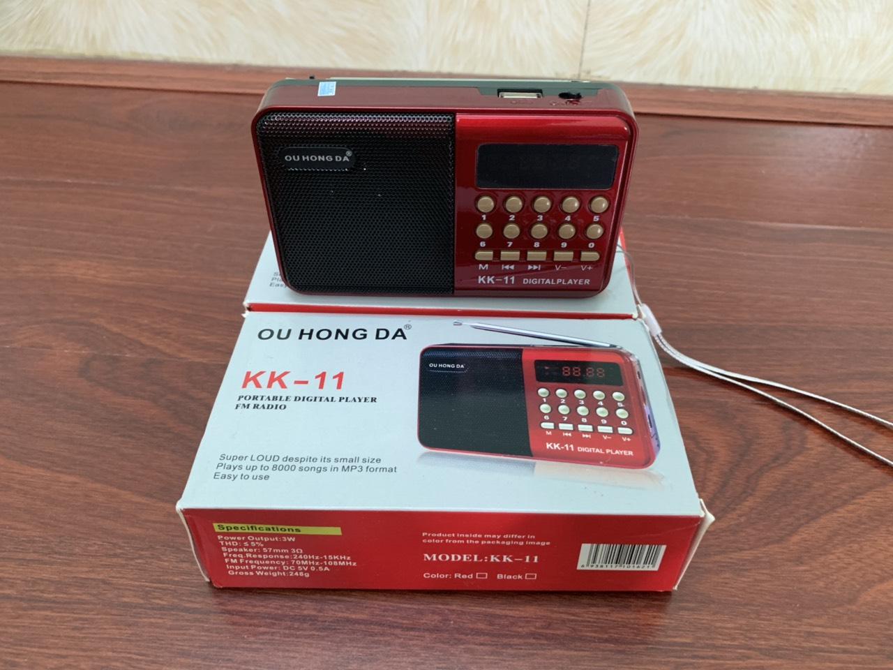 ĐÀI RADIO NGHE FM NGHE NHẠC QUA USB VÀ THẺ NHỚ  KK -11 - ADPK11 - Có kke cắm thẻ nhớ, USB, âm thanh to
