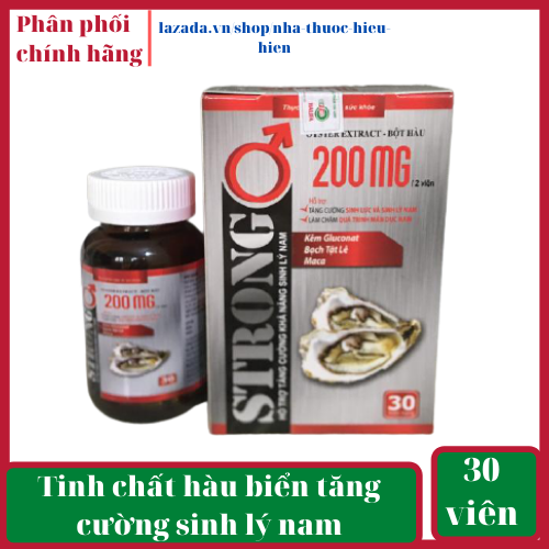 Thế hệ mới hàu biển,Tinh chất hàu biển STRONG Oyster Extract - Tăng cường sinh lý nam, giảm tiểu đêm, đau lưng, mỏi gối-Hộp 30 viên không có tác dụng phụ, an toàn tuyệt đối cho sức khỏe|CHE TÊN KHI GIAO HÀNG|