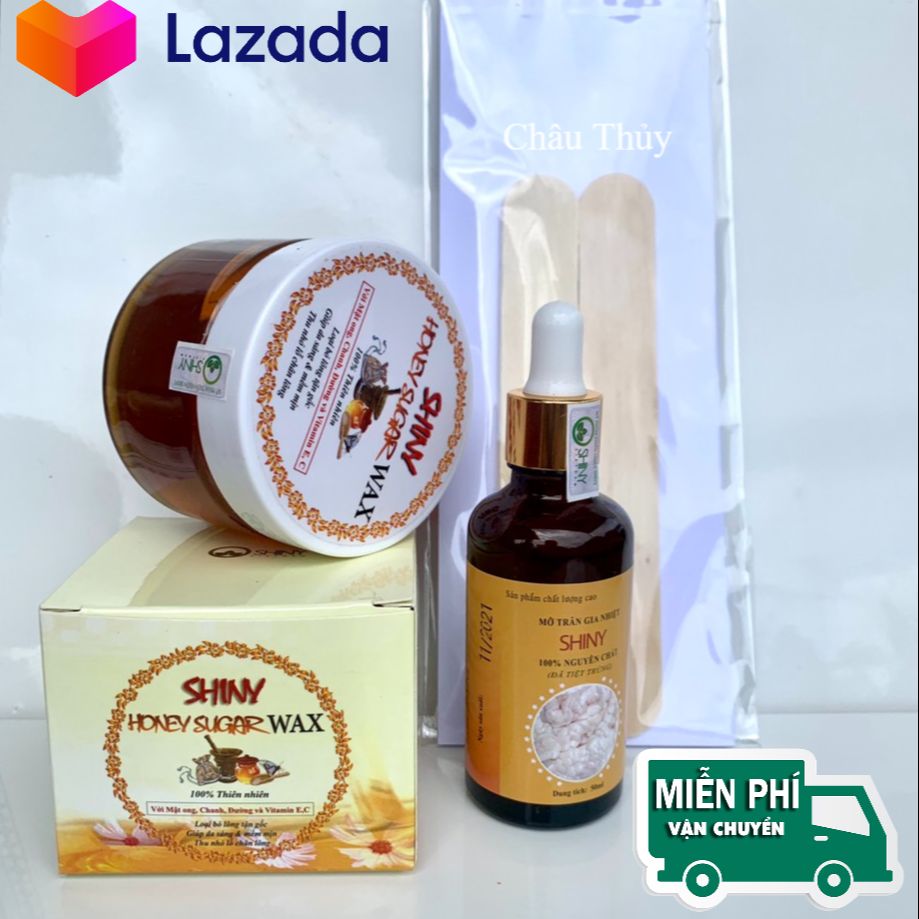 Combo Wax Tẩy Lông Mật Ong Và Mỡ Trăn Shiny Chính Hãng.