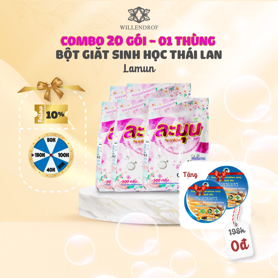 Combo 20 gói bột giặt sinh học lamun - willendrof