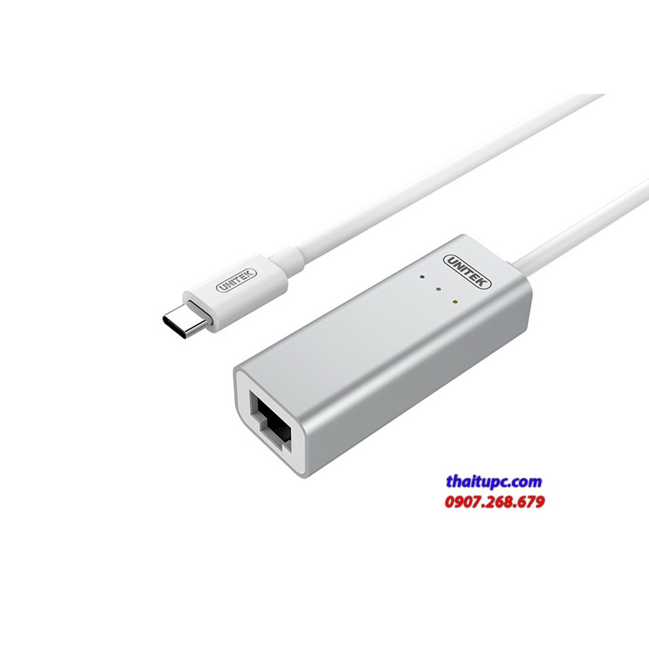Cáp chuyển cổng usb type c sang cổng lan ethernet unitek y-3465