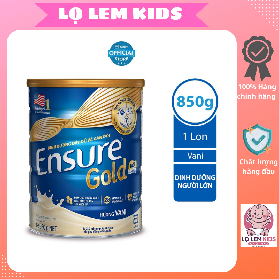 Sữa Bột Ensure Gold Abbott Hương Vani (Hmb) 850G