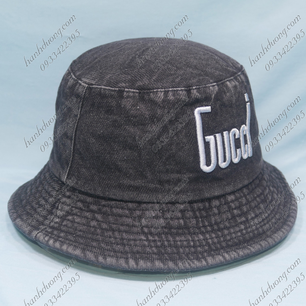 Mũ bucket rộng vành hai mặt nón bo vành tròn jean thêu chữ Ny thời trang phù hợp cả nam và nữ