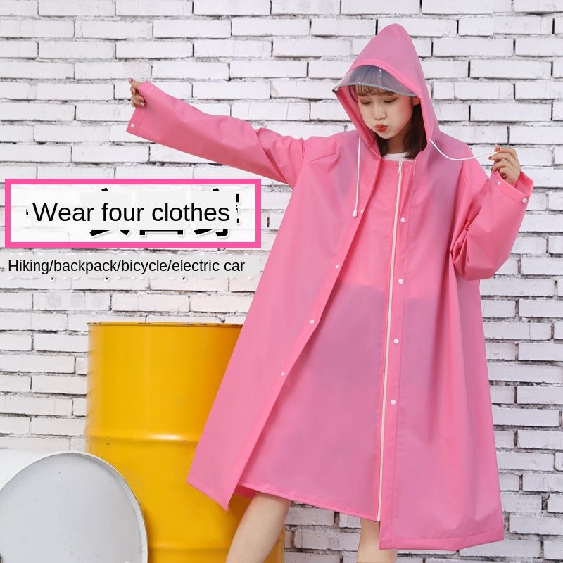 Nữ Áo Mưa Người Lớn Đi Bộ Đường Dài Sinh Viên Đơn Nam Đi Pin Ô Tô Xe Đạp Đuôi Nơ 3 Trong 1 ZEHK