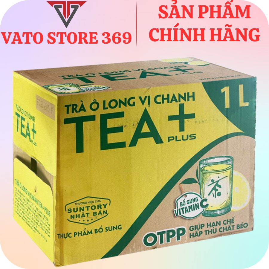 Trà ô long vị chanh tea+ plus chai 1l