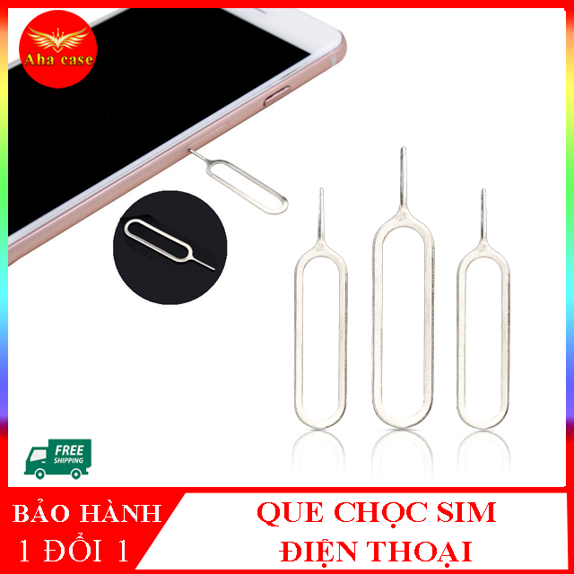 Combo 02 Que Chọc Sim Điện Thoại, Máy Tính Bảng Inox không gỉ nhỏ gọn tiện lợi cho các dòng điện thoại ip, samsung, oppo, xiaomi..