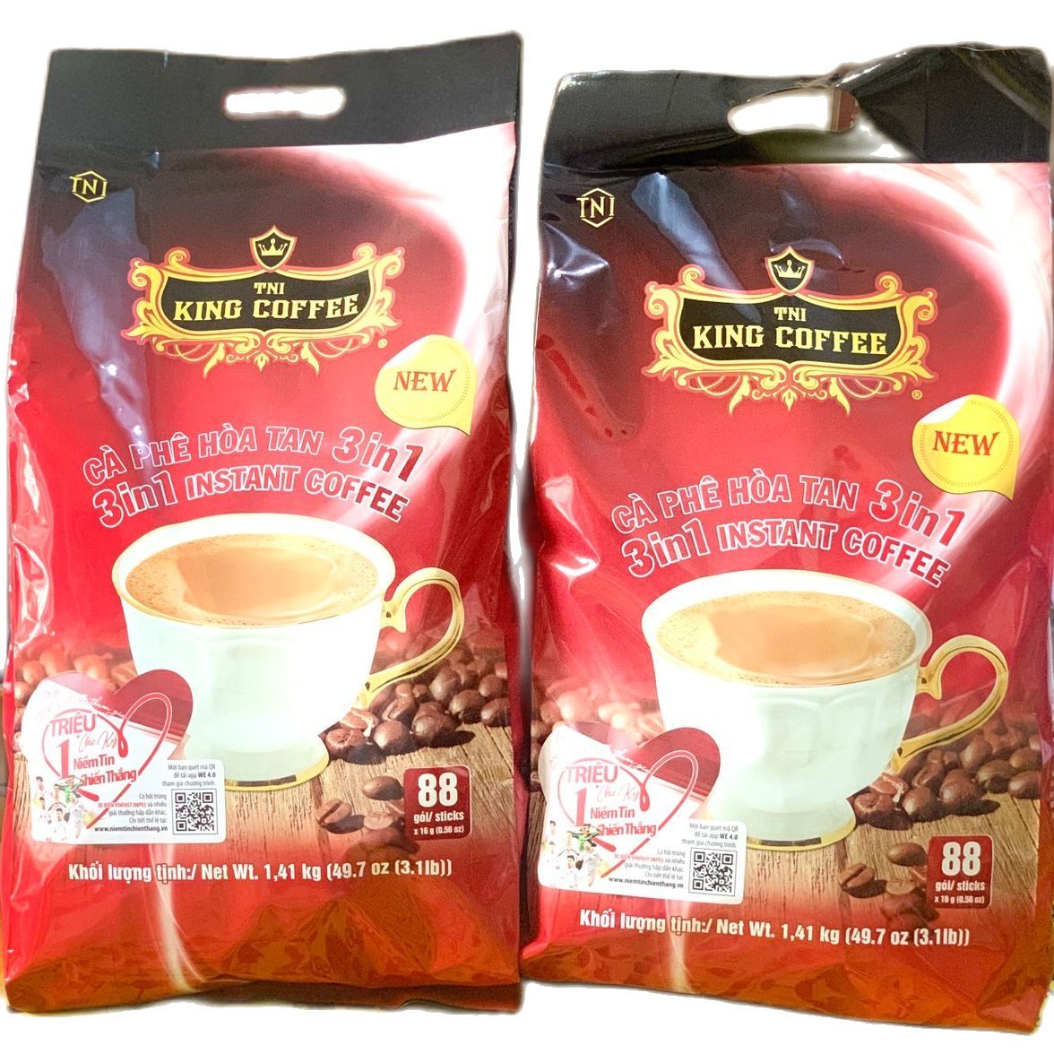 Cà phê sữa king coffee túi 88 gói - cà phê ngon ít sữa