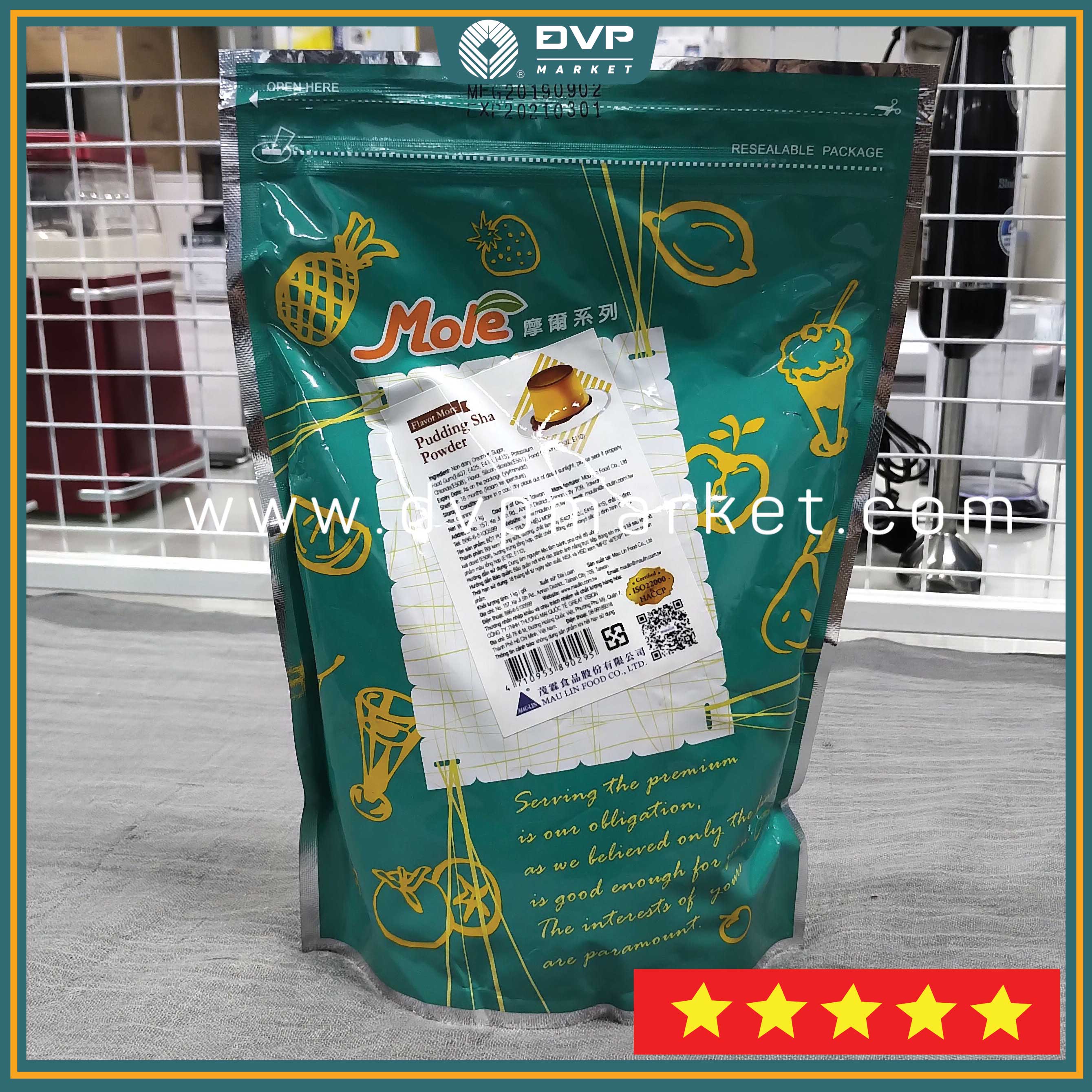 Bột pudding/flan Mole Đài Loan hương Trứng - bịch 1kg