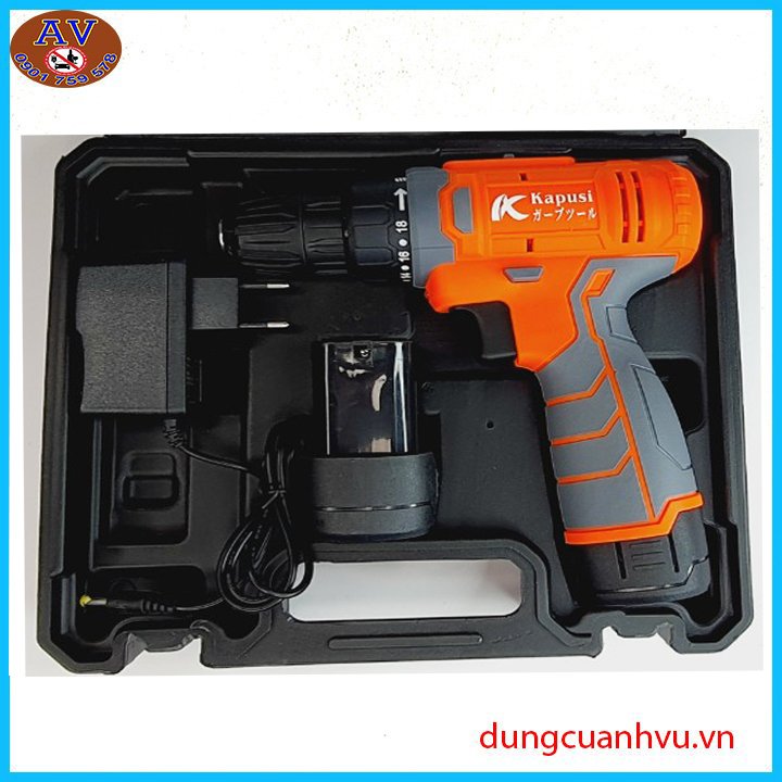 Máy bắt vít pin cầm tay Kapusi 12v 3 chức năng khoan gỗ, khoan sắt, bắt vít JAPAN