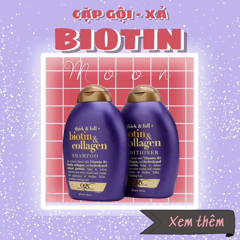 [CHÍNH HÃNG] Cặp gội xã Biotin Collagen Mỹ | Dầu gội Tím | Dành cho tóc nhuộm | Giữ màu tóc nhuộm | Khử vàng tóc