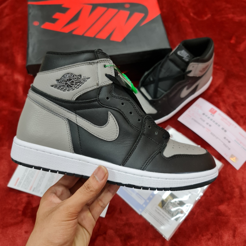Giày Thể Thao Nam Nữ Jordan 1 High OG Shadow 1.0 Màu Xám Đen Cổ Cao