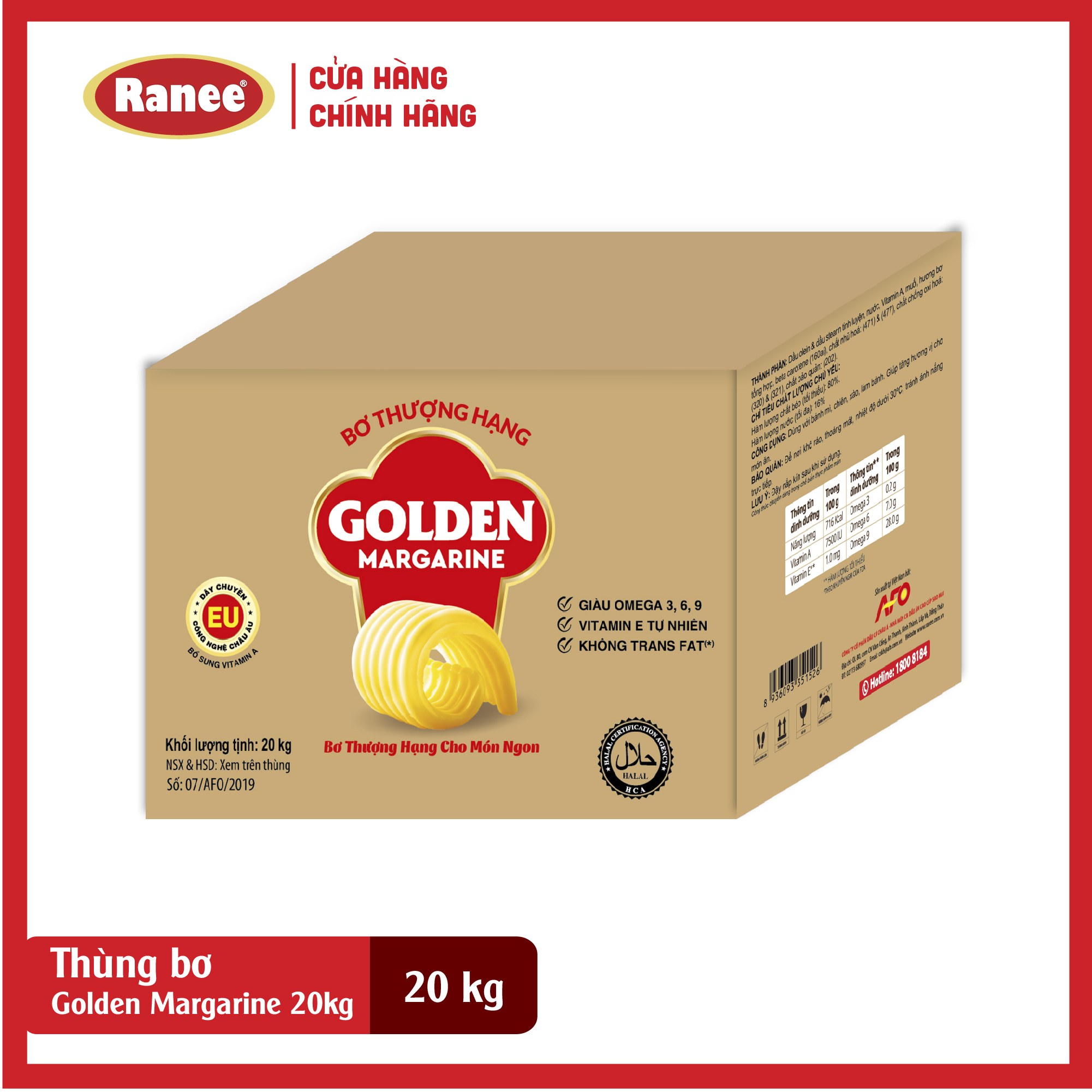 Bơ Thượng Hạng Golden Margarine 20kg