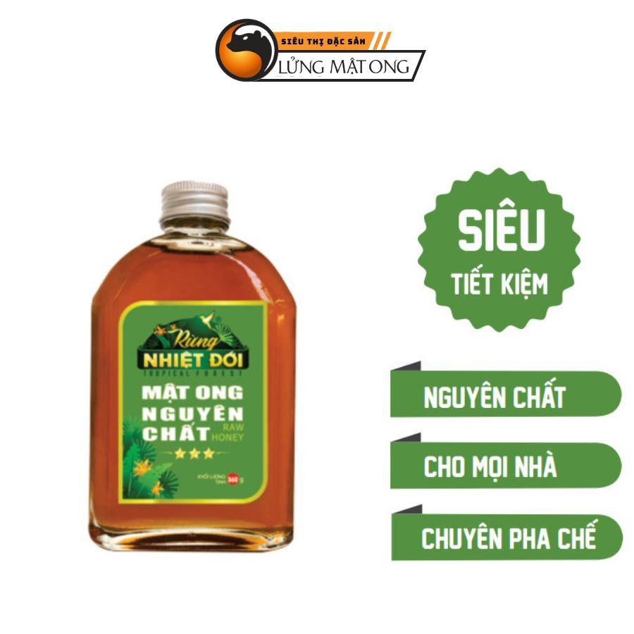Mật ong nguyên chất Rừng Nhiệt Đới 360g - Chất lượng vượt trội, hương thơm nhẹ, vị ngọt đậm