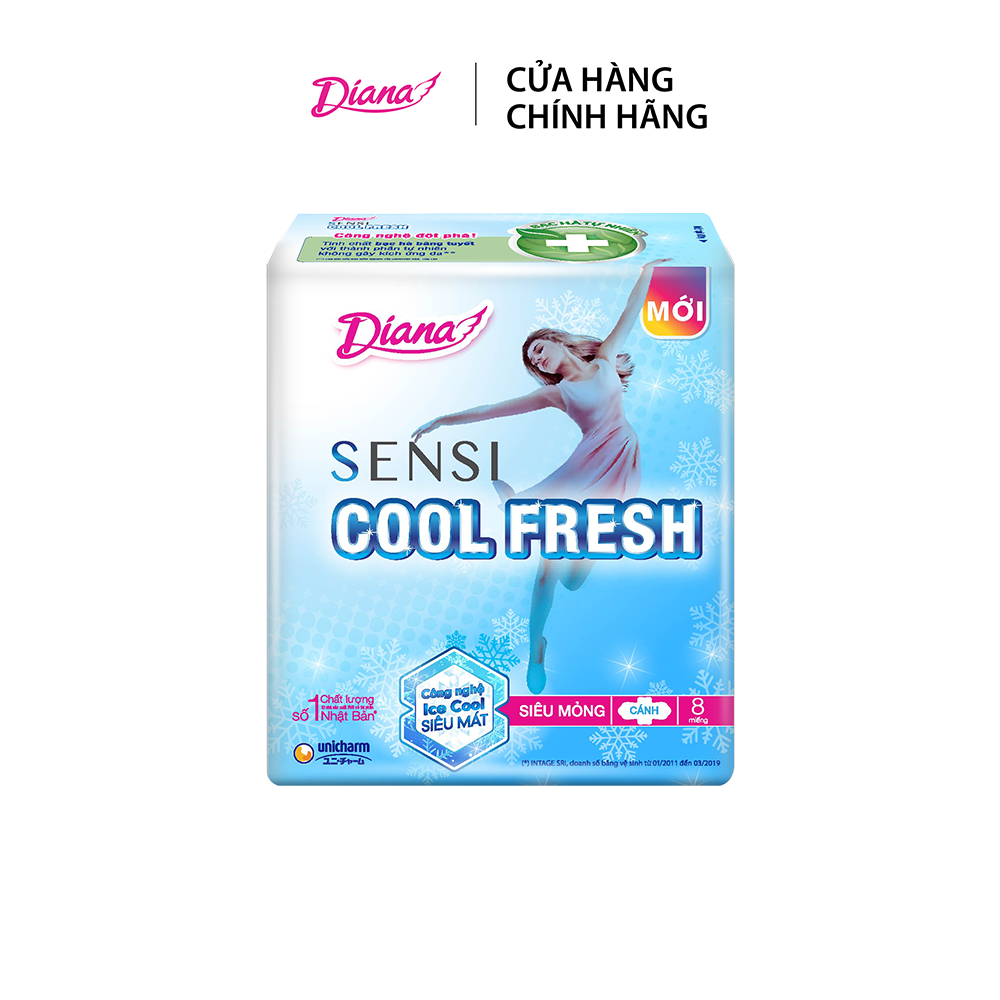 GIFT - Băng vệ sinh Diana SenSi Cool Fresh siêu mỏng cánh gói 8 miếng