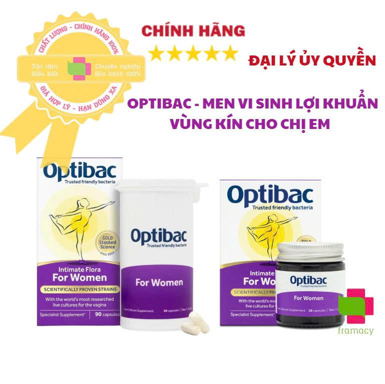  Men vi sinh Optibac tím Optibac Probiotics For Women UK Anh Quốc  30v 90 viên  giảm vie^m phụ khoa cho phụ nữ và mẹ bầu 