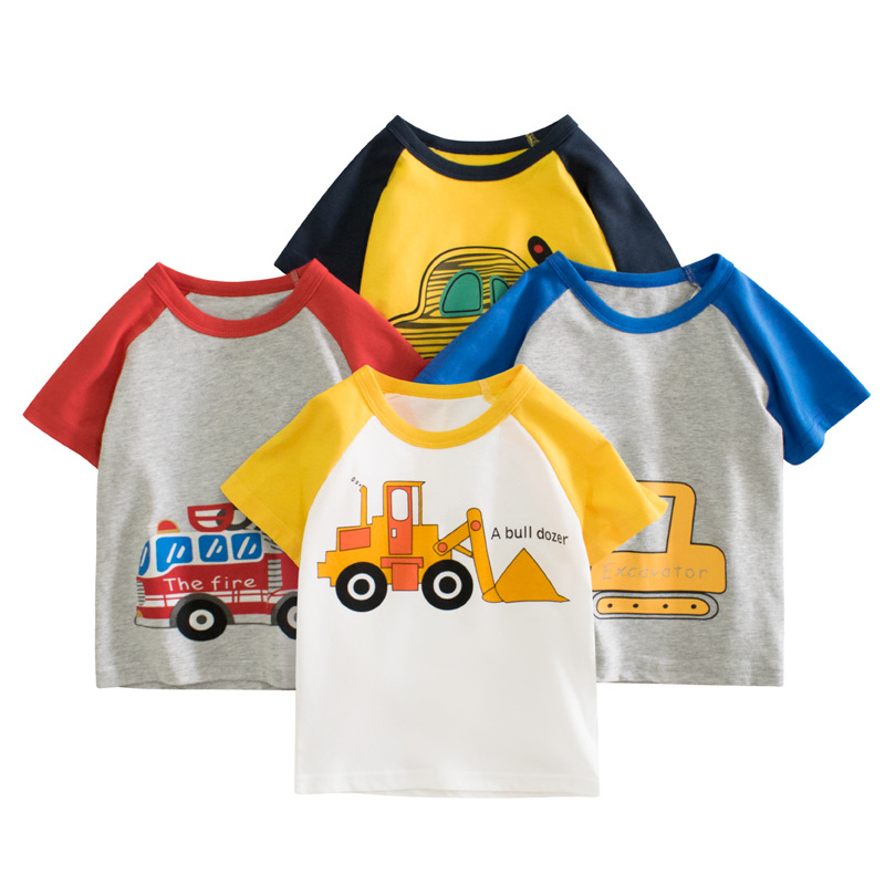 Áo cộc tay trẻ em hình oto Quảng Châu Áo phông cho bé trai Shopkunkid Kunkid.27kid