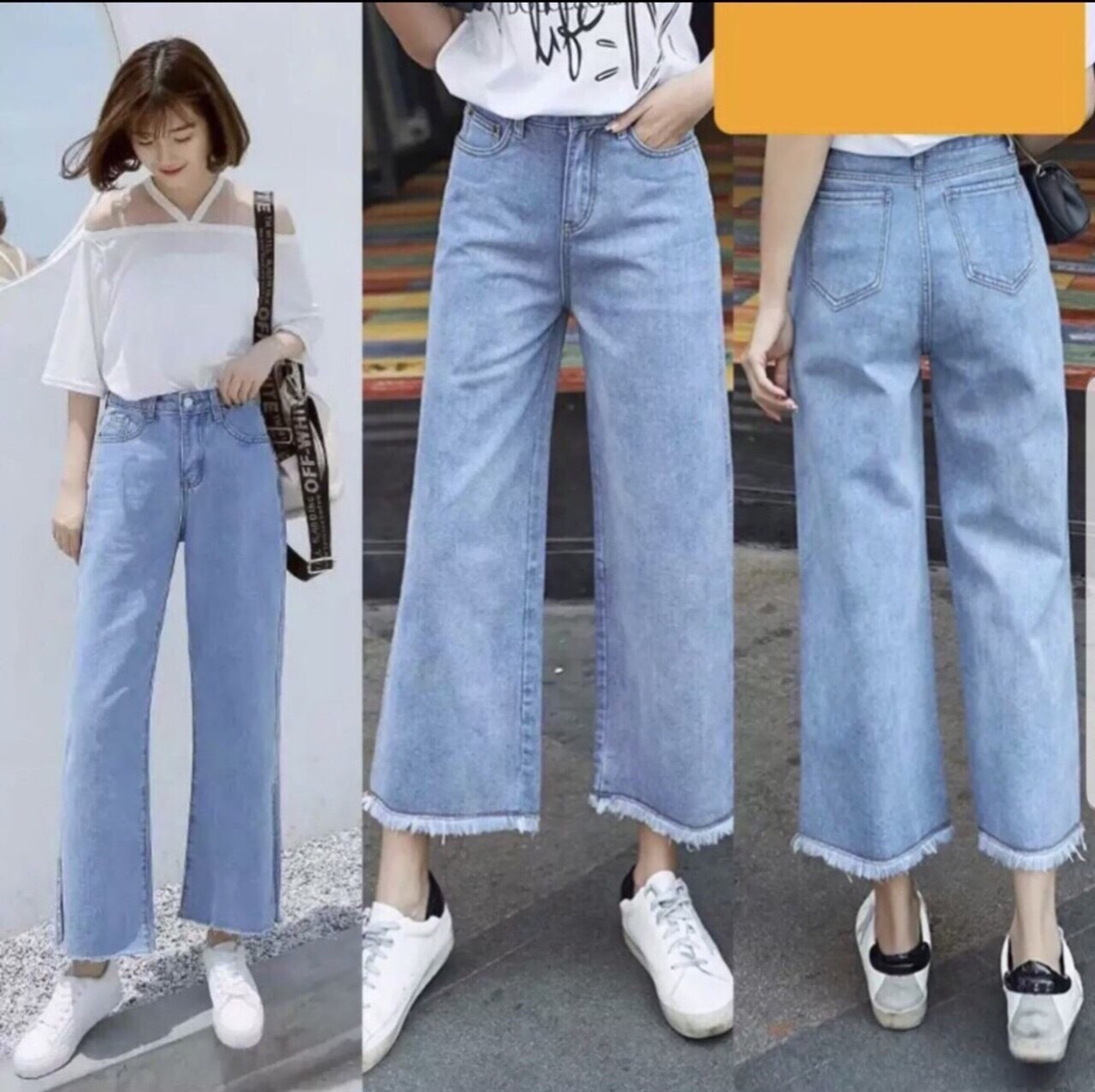 Quần jean ống rộng simple jean unisex