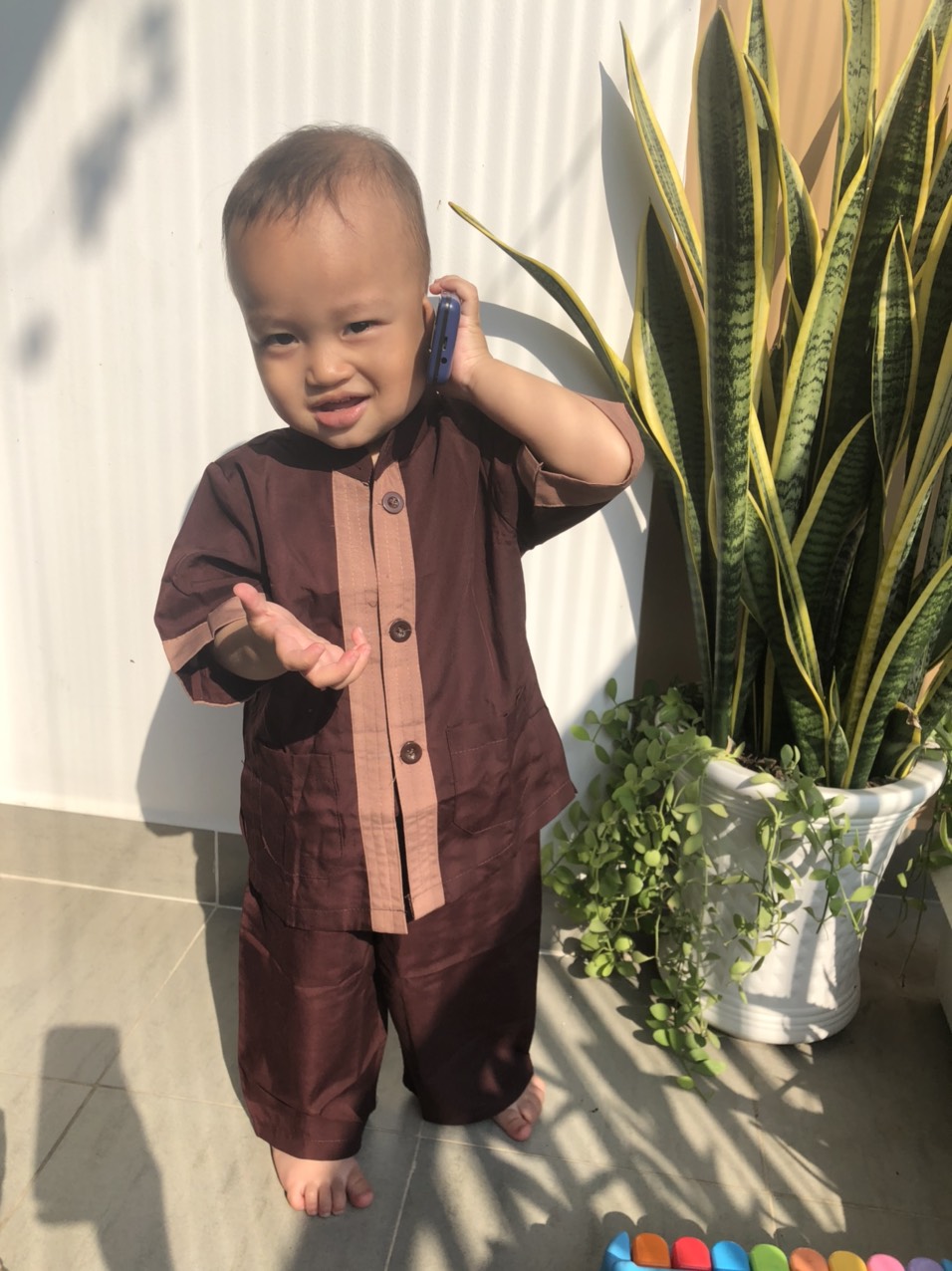 Bộ Đồ Lam xả kho giảm giá, Đồ Đi Chùa cho Bé Trai Bé Gái từ 6-24kg