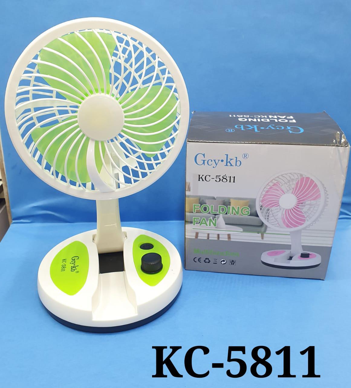 Quạt tròn tích điện gấp gọn Quạt sạc tích điện gấp gọn Folding Fan KC-5811 có đèn led.3 chế độ máy khỏe êm pin trâu
