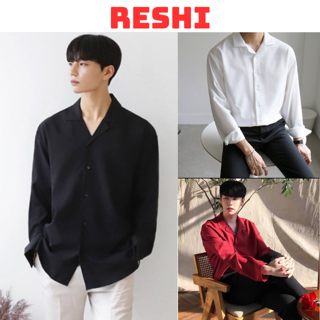 Áo sơ mi nam nữ form rộng cổ ve cổ cổ vest tay dài nhiều màu vải lụa mềm mịn  thoáng mát  không nhăn Từ 40-90kg