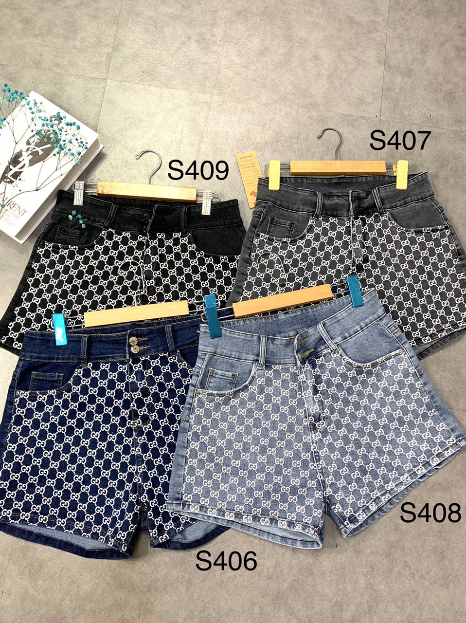 Quần short jean gc big size