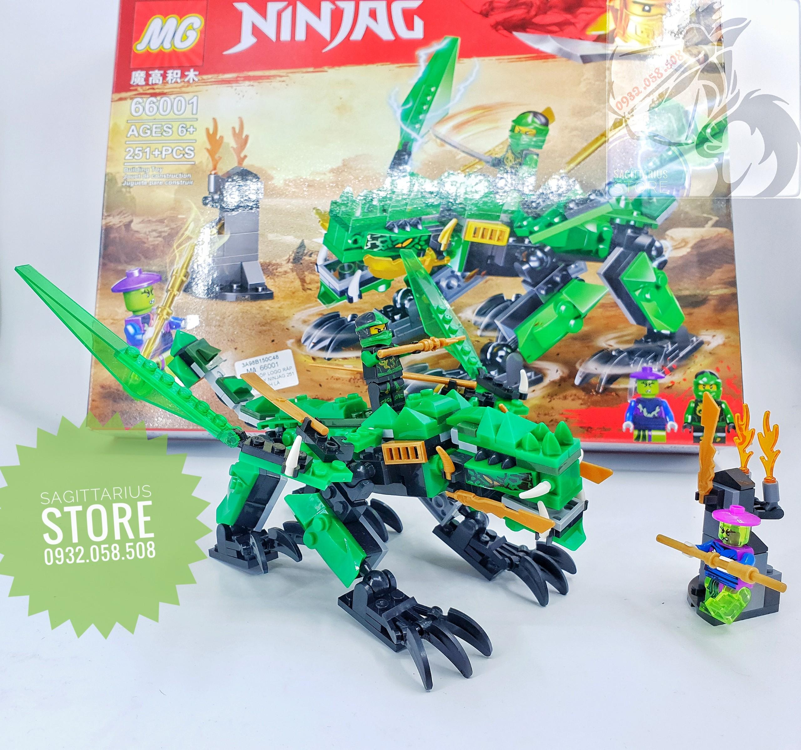 [HCM]Bộ Lego MG Lắp Ráp Rồng Bay NinjaG 66001 ( Xanh Lá - 251 Mảnh )